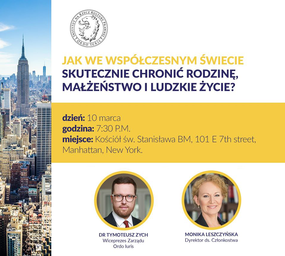 Nowy Jork – spotkanie „Jak we współczesnym świecie skutecznie chronić rodzinę, małżeństwo i ludzkie życie”
